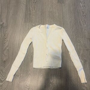Wilfred Ivory Ribbed Knit Top